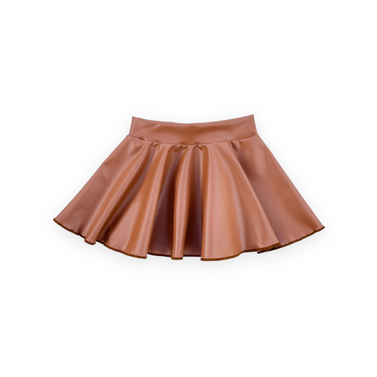 Twirl Skirt - Camel Pleather