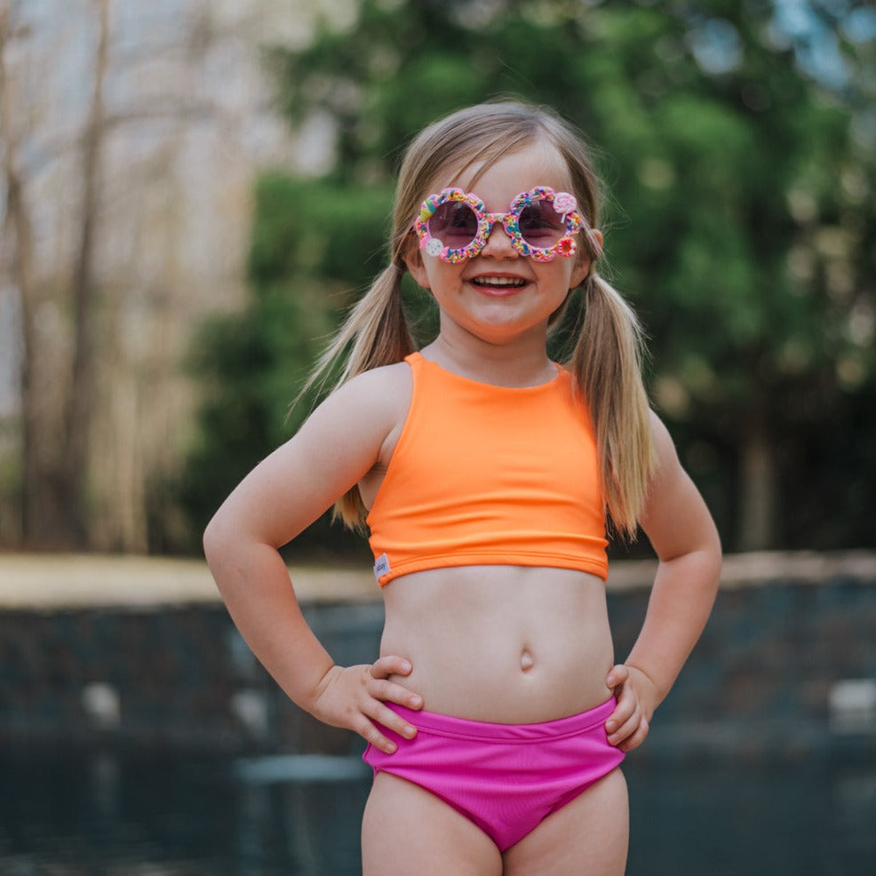 Sporty Swim Top - Neon Orange – Briabay