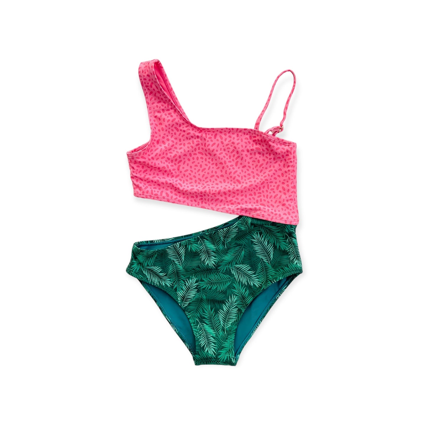 Cutout One Piece - Pink & Palm Leaves